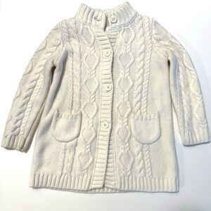 Janie and Jack Cream Cable Knit Cardigan - Size 2T